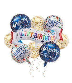 Urodzinowy zestaw balonów 9szt. - niebieski