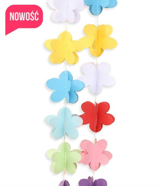 Girlanda przestrzenna 3D - (2m) kwiatuszki