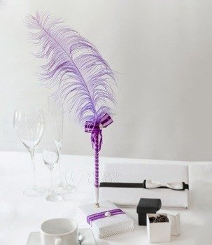 PIÓRO STRUSIA długopis - fiolet