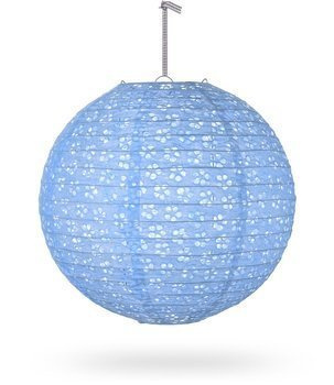 Lampion kula AŻUR 40cm - niebieski jasny