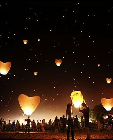 Lampion latający SERCE - biały