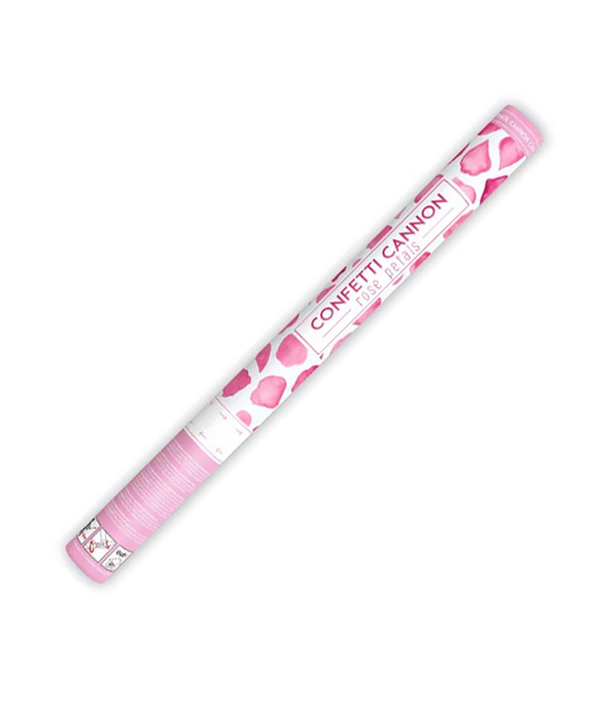 Tuba strzelająca KONFETTI 60cm PŁATKI RÓŻ- róż