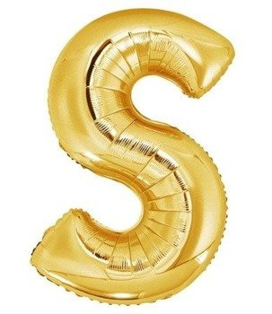 Balon foliowy 100cm - złota litera S
