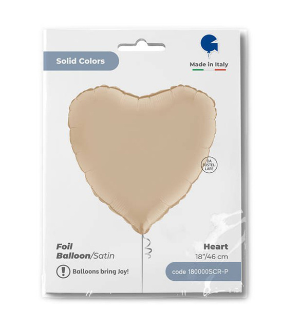 Balon Foliowy Serce Satynowe Kremowe 46 cm – Grabo