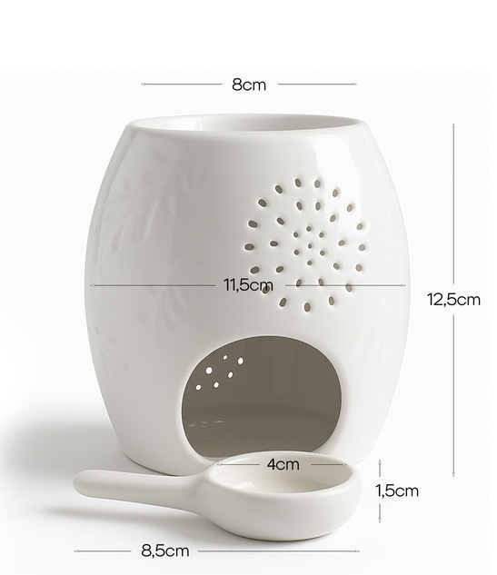 Kominek ceramiczny biały do aromaterapii 12,5 cm szkliwiony dekoracyjny