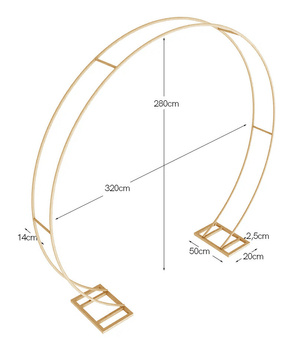 Koło metalowe ŁUK podwójny do dekoracji - 320cm