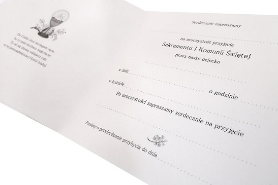 Zaproszenie I Komunię Świętą