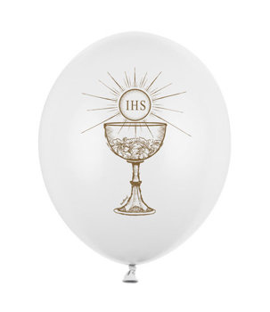 Balony 30cm I Komunia Święta białe  - 6szt.