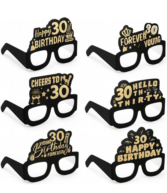 Okulary urodzinowe 30 urodziny – gadżet imprezowy, dekoracja