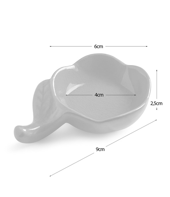 Świecznik Ceramiczny Liść Zielony na Tealight 4cm / Miseczka Sosjerka