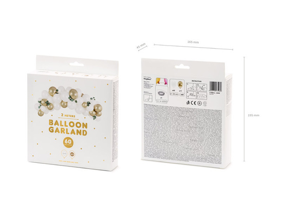 Girlanda balonowa biało-złota - 60szt.
