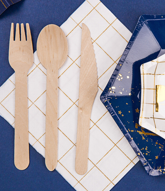 Sztućce drewniane NATURAL 18szt