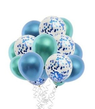 Balony metaliczne zestaw morski - 15szt