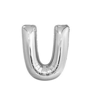 Balon foliowy 40cm - srebrna litera U