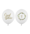 Balony 30cm Chrzest Komunia Święta białe  - 50szt.