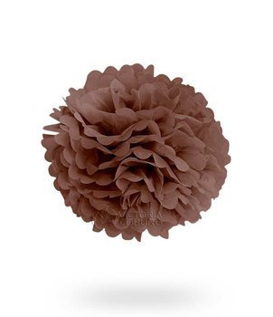 Pompon z bibuły 30cm - brązowy
