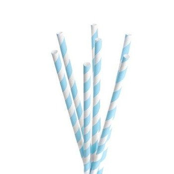 Słomki papierowe SPIRAL niebieski pastel EKO 25szt.