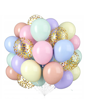 Zestaw pastelowych balonów mix z konfetti – 30 szt. na każdą okazję