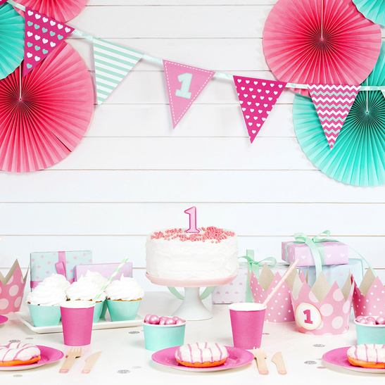 Świeczka urodzinowa różowa cyferka 7 siedem