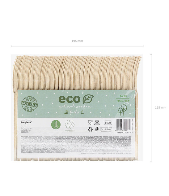 Widelce drewniane naturalne 100szt