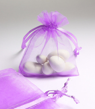 Woreczek z organzy 10x12cm - wrzosowy