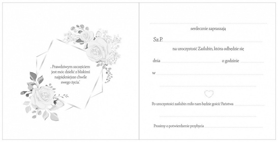 Zaproszenia ślubne BOHO z nakładką - 10 szt.