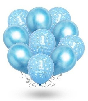 Balony zestaw urodzinowy METALICZNY - 10szt