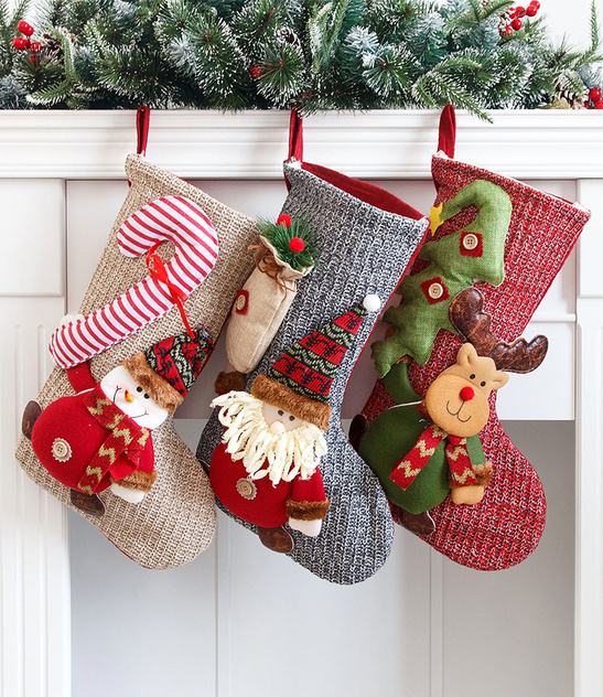 Świąteczna skarpeta na prezenty Renifer 23x48 cm – ozdoba świąteczna