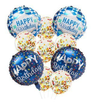 Urodzinowy zestaw balonów 10szt. - niebieski