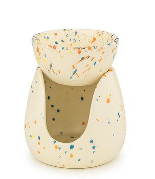 Biały Ceramiczny Podgrzewacz do Olejków Nakrapiany 11 cm