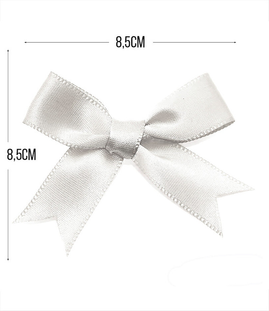 Kokardy Satynowe 8,5cm x 8,5cm BIAŁE - 50 sztuk