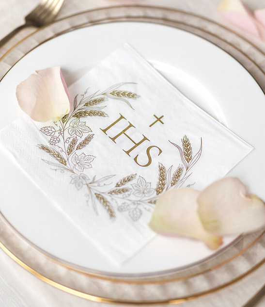 Serwetki komunijne IHS 10szt.