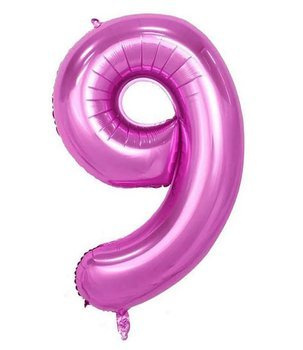 Balon foliowy 100cm - różowa cyfra 9
