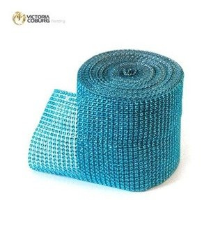 Taśma z cyrkoniami 12cm x 1m - turkusowy