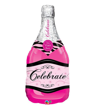 Balon foliowy Butelka Szampana  99 cm – Celebrate Pink Bubbly Wine Qualat
