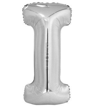 Balon foliowy 100cm - srebrna litera I