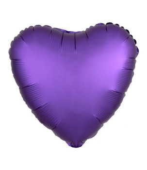 Balon Foliowy Satynowy Serce 43 cm Fioletowy – Wysoka Jakość