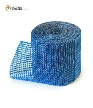 Taśma z cyrkoniami 12cm x 1m - niebieski