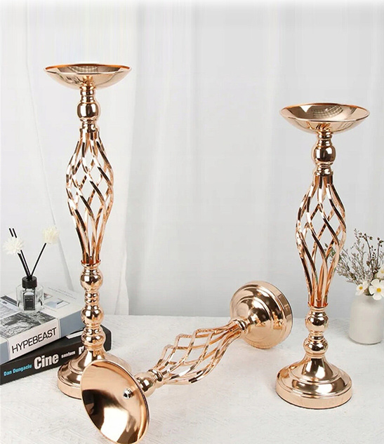 Stojak na kwiaty złoty KIELICH kwietnik 45cm