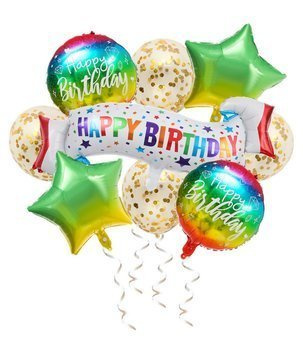 Urodzinowy zestaw balonów 9szt. - zielony