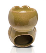 Podgrzewacz kominek do aromaterapii sowa Zielony, 10,5 cm, ceramiczny