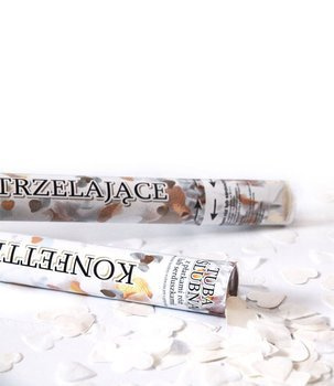 Tuba strzelająca KONFETTI 60cm SERCA- białe