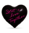 Balon foliowy serce czarne 160×150 cm z napisem Let's love together
