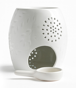 Kominek ceramiczny biały do aromaterapii 12,5 cm szkliwiony dekoracyjny