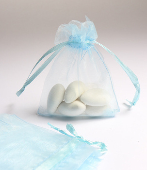 Woreczek z organzy 15x20cm - niebieski jasny