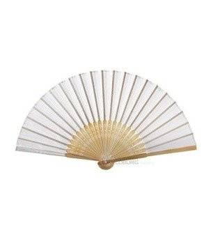 Wachlarz jedwabny Biały – elegancka dekoracja na ślub, wesele, eventy