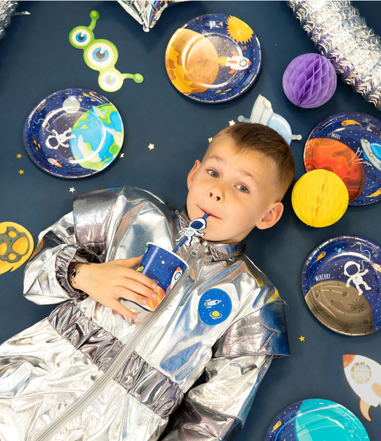 Talerzyki Papierowe Kosmos – 18 cm, 8 szt. urodziny imprezy tematyczne