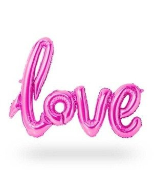 Balon foliowy napis LOVE - róż
