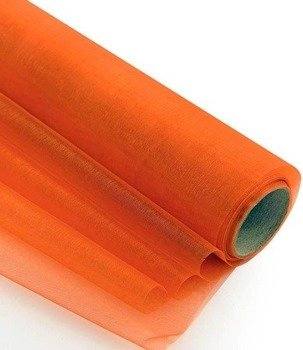 Organza obszyta 36cm x 9m pomarańczowa – Materiał do dekoracji