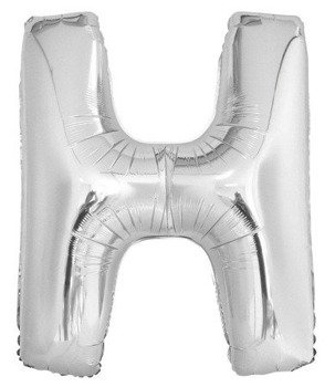 Balon foliowy 100cm - srebrna litera H
